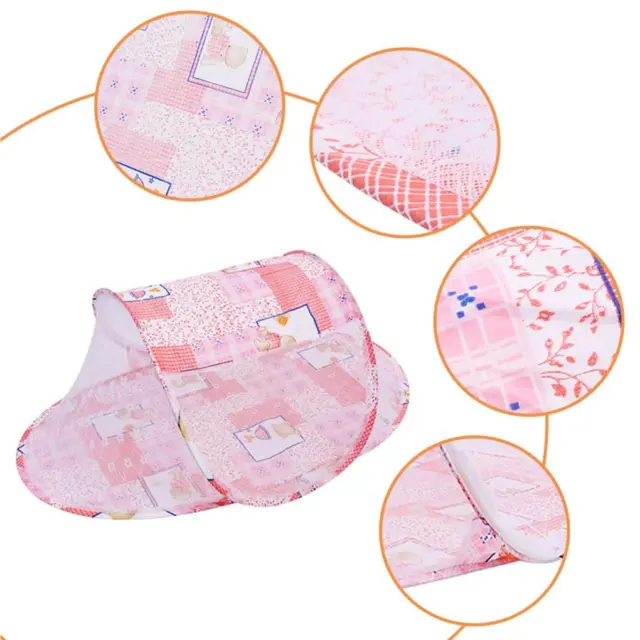 Infant Bed Net Foldable Flower Print Mesh Baby Netting Bedroom Accessories
