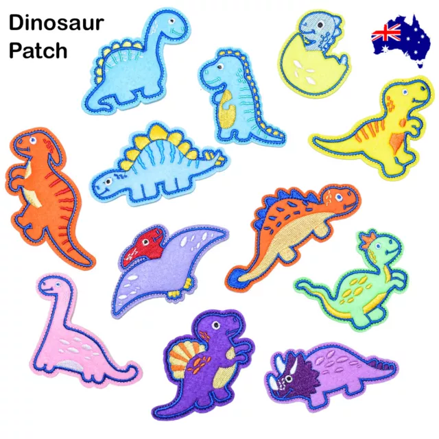 Dinosaur Embroidered Cloth Iron On Patch Sew Motif Applique Craft