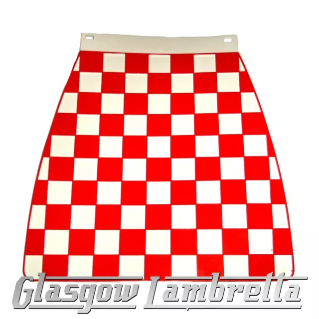 Mod, Ska, Retro, Two Tone  CHEQUERED RED & WHITE MOULDED SCOOTER MUDFLAP