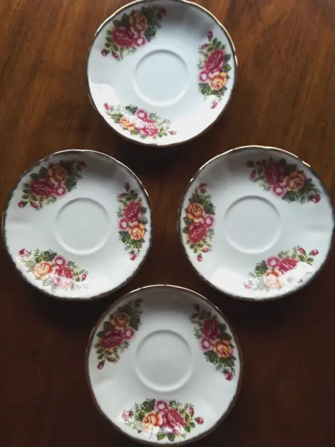 Robinson Design Group-English garden fine china teacup saucers CR 1989 Japan