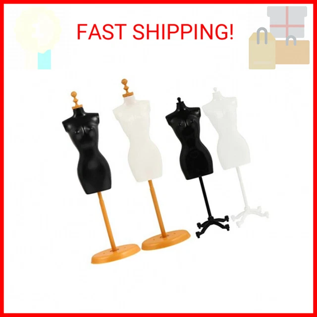 Mini Size Female Mannequin Torso, 4Pcs Mini Doll Dress Form Manikin Body with Ba