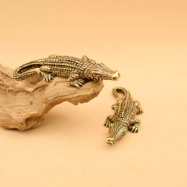Brass Animal Model Small Key Chain Vivid Alligator Ornaments  Home Decor