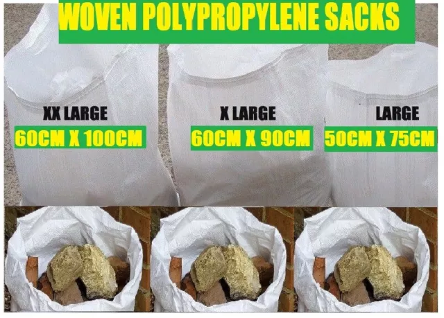 SUPER Tough Woven Rubble Sacks/bags Builders/Gardeners/Clearance Posting 3 SIZES