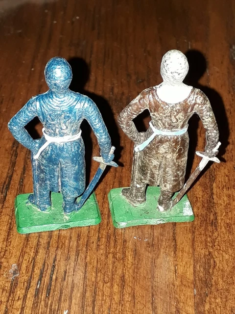Figurine Starlux Soldat Chevalier Moyen Âge - Armure Verte - Caballero - Occasion (arme Absente)