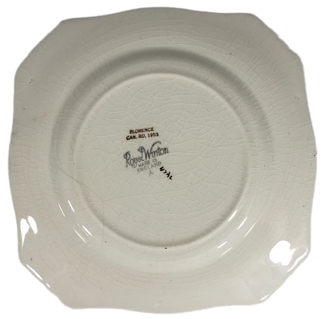 Royal Winton Florence Chintz Square Salad Plate 7 3/4" Vintage 7