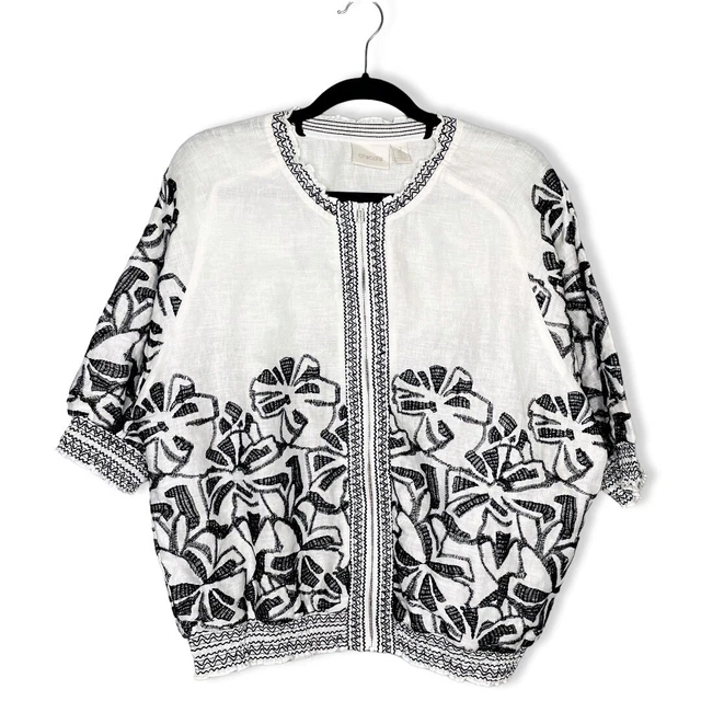 Chicos black and white jacket sales