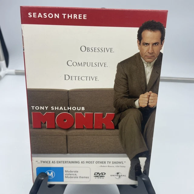 Monk Dvd Collection MONK DVD SEASON 3 Tony Shalhoub Set R2 R4 R5 VGC 4 Disc Set $14.00 ...