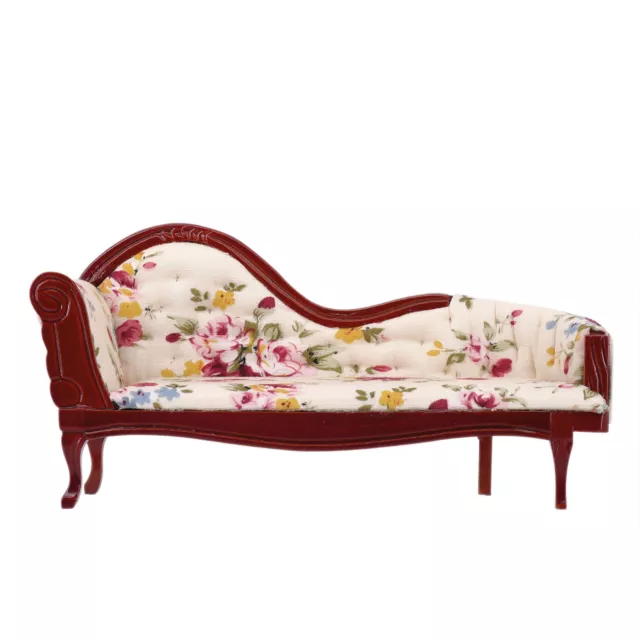 Dolls House 1:12TH Scale Miniature Luxury Recliner Flowers Sofa Bed Furniture