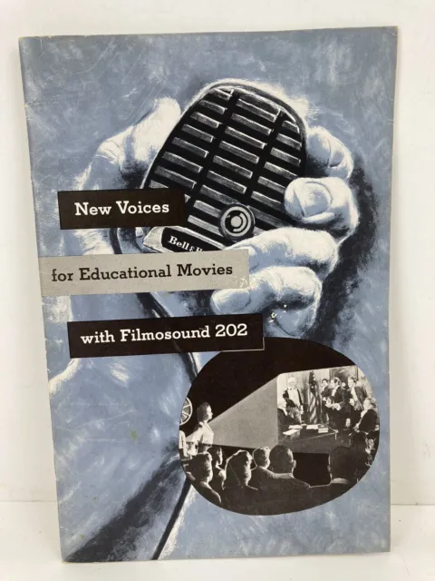 Proyector de sonido de película vintage Bell & Howell 202 folleto manual formulario 5392