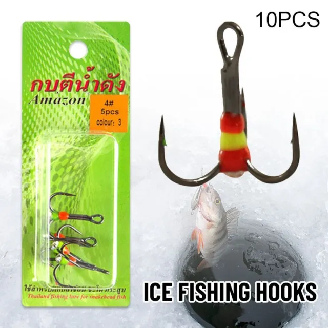 WINTER 6# 8# 12# 14# Three-jaw Hook Ice Fishing Hooks Carbon Steel Tackle  Tools $10.74 - PicClick AU