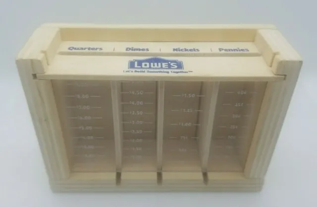 Lowes Build and Grow Wooden Coin Bank Assembled Collectors Decor