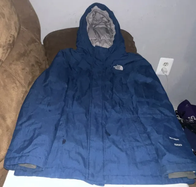 THE NORTH FACE Coat 550 Down Hyvent Hooded Jacket Blue Kids Girls Size ...