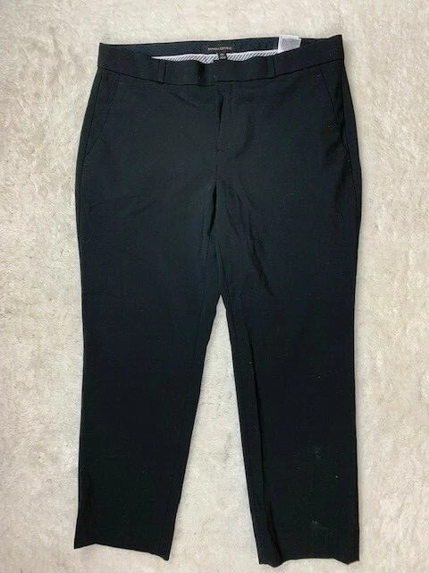 Banana Republic Size 6s Womens Dress Pants Black Stretch Straight Mid Rise