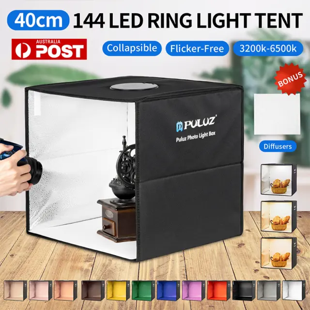40CM PULUZ Portable LED Light Tent Photo Box Cube Photo Studio Photography 2024