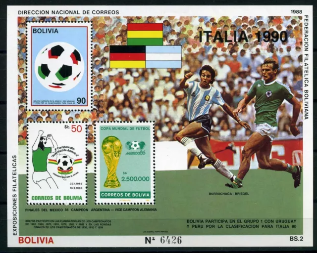 Bolivien Block 177 postfrisch Fußball WM 1990 #GE422