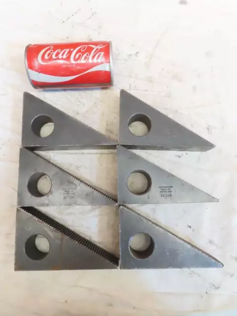 6 Vintage 5.5" Machinist Set Up Step Blocks Serrated Hold Down Clamps 36106