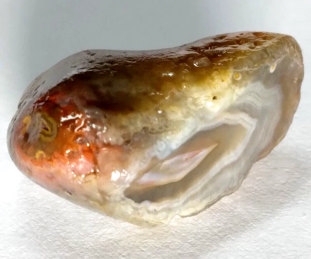 Lake Superior Agate 0.22 oz 'LIL STUNNER' Rough Half Nodule Gemstone - upnorth