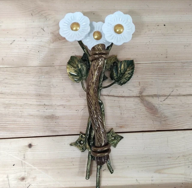Door handle Handmade wrought iron handle Flower door handle Daisy