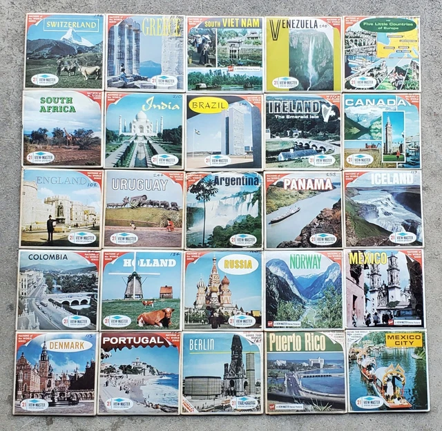 VINTAGE 1960's NATIONS OF THE WORLD VIEW MASTER REEL SETS - 100% COMPLETE