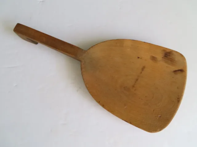Antique Primitive Wooden Butter Paddle With Notched Handle