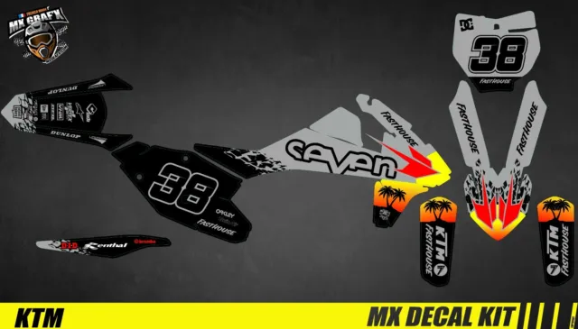 Kit Déco Moto pour / Mx Decal Kit for Ktm SX / SX-F - Grey