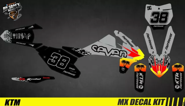 Kit Deco Motorcycle for / MX Decal Kit For KTM SX / Sx-F - Grey Polyester