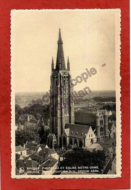 cpa BRUGES - Panorama et Eglise Notre-Dame