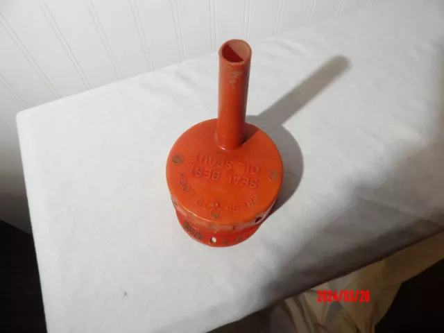 Vintage SEAL BEST Automotive OIL CAN POUR SPOUT Opener Made in USA