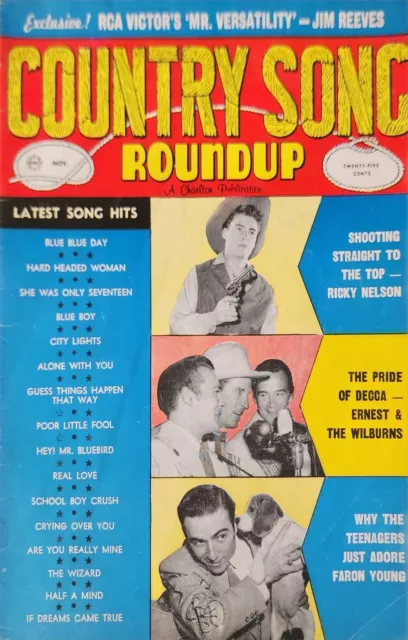 Country Song Roundup Magazine Chet Atkins Elvis Presley Red Foley Nov 1958 c1