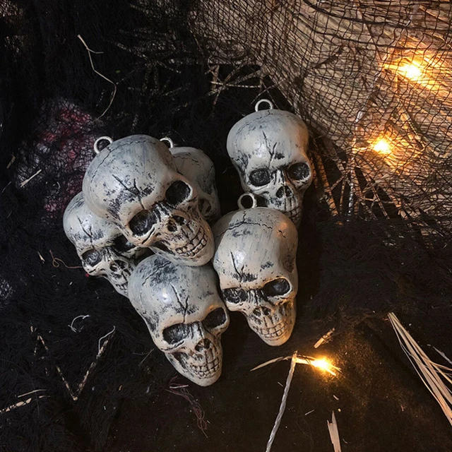 Haunted House Props Scary Adornment Skull Gauze Outdoor Decor Make