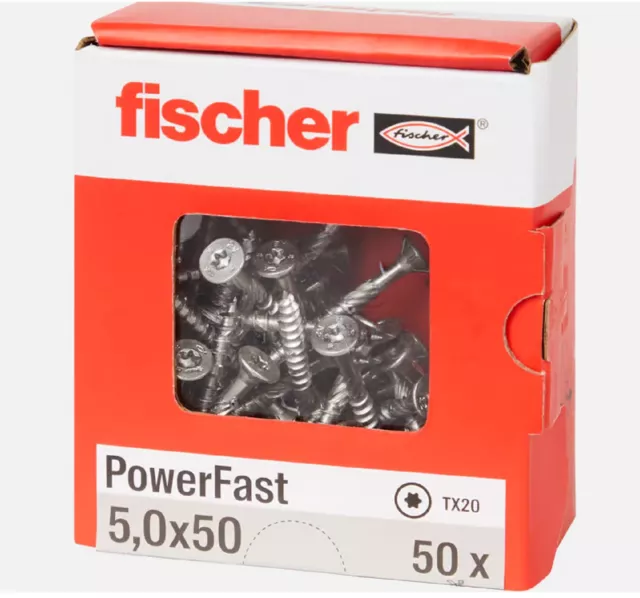 Vis Terrasse INOX A2 Bois Torx 20 PRO 5x50 Fischer Premium Power Fast inoxydable