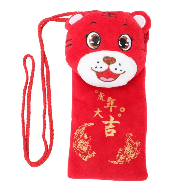 Portafoglio anno della tigre busta bambino portafoglio peluche giallo cotone