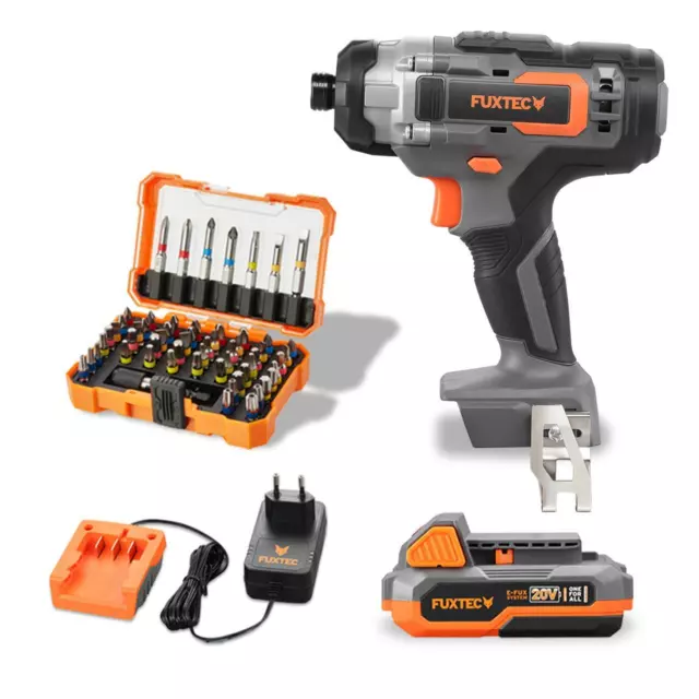 Trapano avvitatore a impulsi 20V FUXTEC E1IS20-Set incl. set punte e batteria