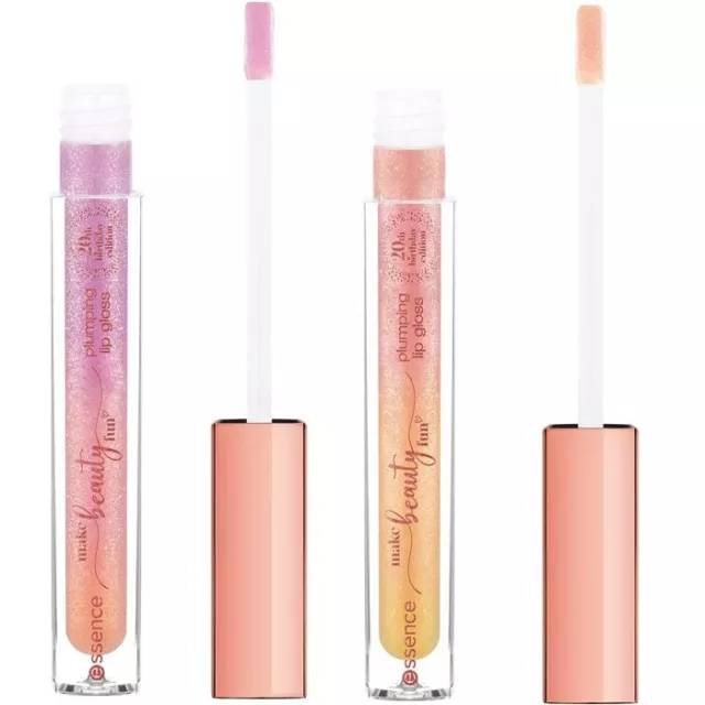 Essence Plumping Lip Gloss Shimmer and Mint Fresh Sandy Nude and Pink Nude Vegan