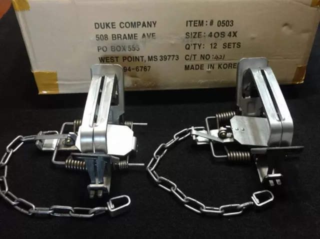 2 Duke #4 Os Offset 4X4 Coil Spring Trap Trapping Coyote Trap Beaver Bobcat