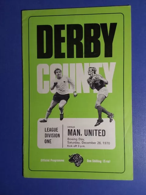 Derby County v Manchester United 26th Dec 1970