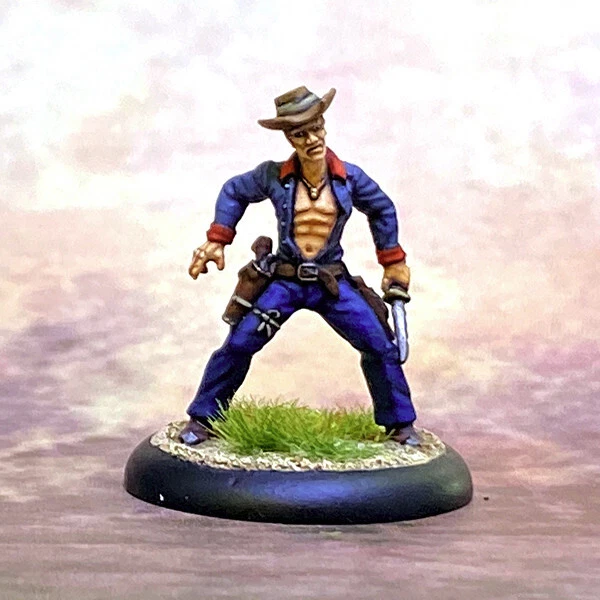 Painted ~ Latigo Pistolero, Old West gunslinger Malifaux Wyrd, by Steve Dean