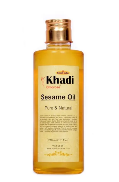 Aceite portador de sésamo Khadi Omorose (puro y prensado en frío) -210 ml