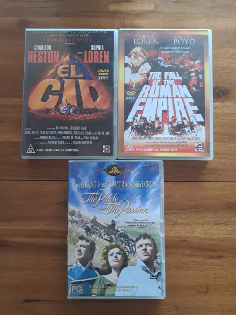 DVD Movie Bundle - Sophia Loren - El Cid Roman Empire Pride Passion FREE POSTAGE