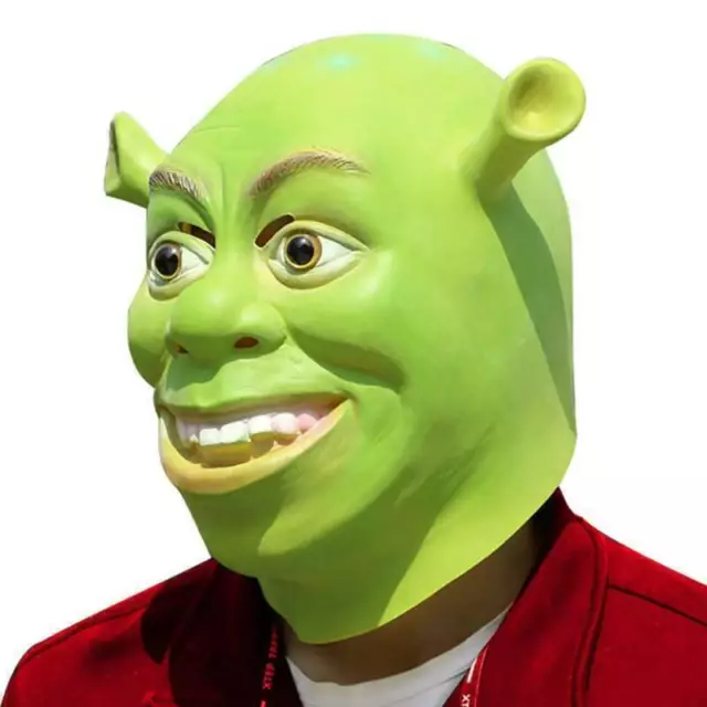 Shrek Maske Latex Grün Oger Kostüm Zubehör Party Märchen Cosplay Halloween CN