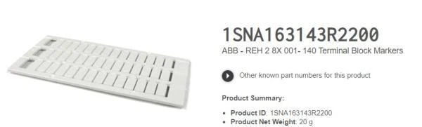 2X ABB - 1SNA163143R2200 - ABB - REH 2 8X 001- 140 - New
