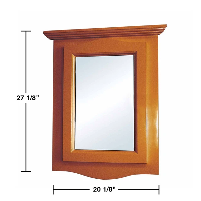 Golden Oak Hardwood Bathroom Medicine Cabinet Wall Mount Corner Renovator Supply 2