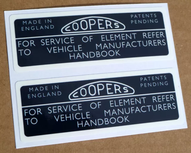 Vintage Rétro Classique Coopers Mgb Air Boîtier Filtre Stickers, Brillant Laminé