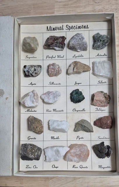 Rock Sample Collection VINTAGE ROCK AND Mineral Collection 20 Specimens Boxed Set £26.63 ...
