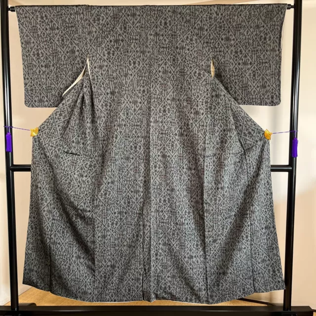 K3011215 Japanese Kimono Silk crepe Komon
