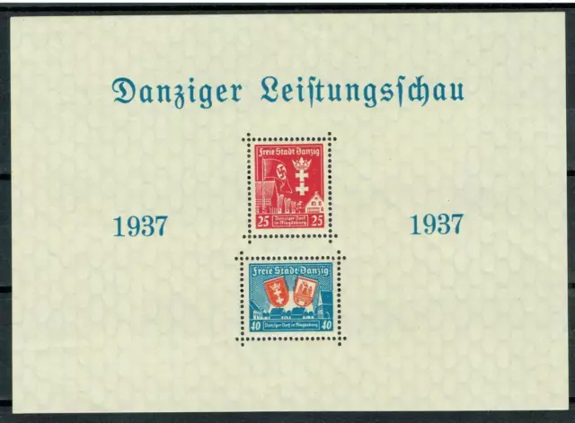Freie Stadt Danzig , Blockausgabe , Block 3, ungebraucht mit Falzrest  Lot 97