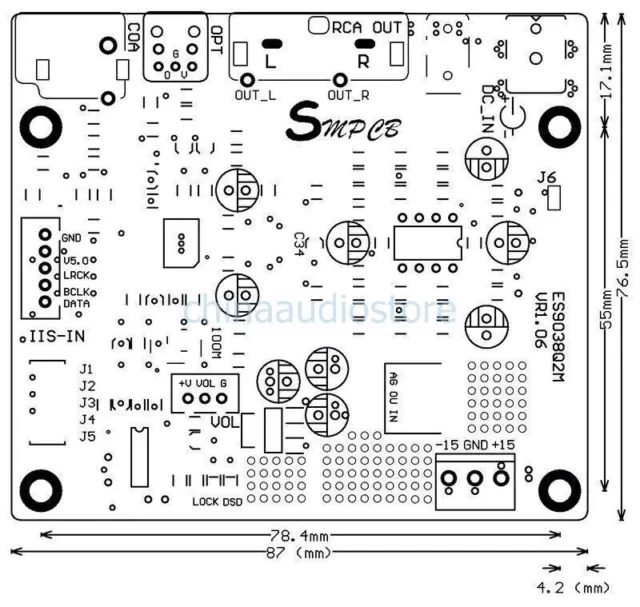 ES9038 Q2M DAC DSD Decoder Board Support IIS DSD 384KHz Coaxial Fiber DOP New 2