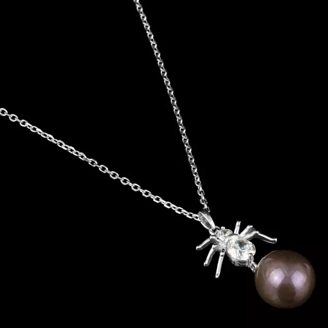 NATURAL 11X9MM TAHITIAN Fresh Water Pearl Cz Spider Sterling Silver 925 ...