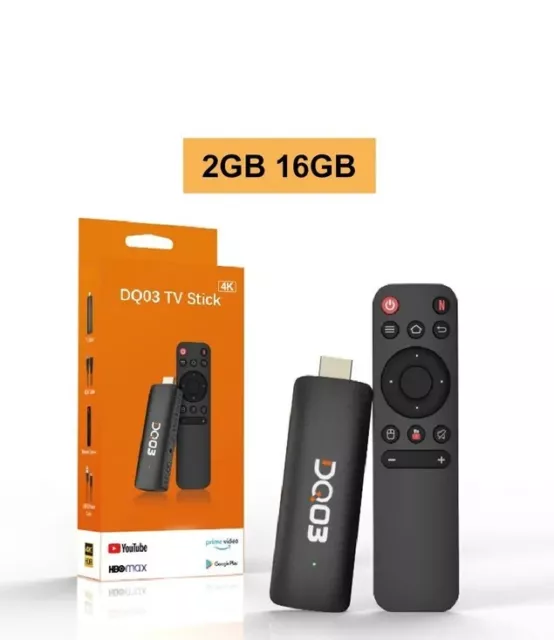 DQ03 Mini TV Stick Android 10 Quad Core ARM Cortex A53 2GB 16GB Support 4K H.265