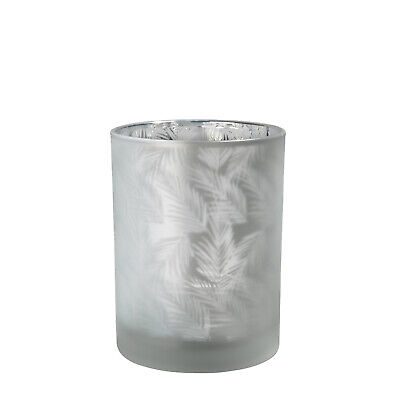 Vaso Lanterna a Vento Candele IN Vetro Porta Tealight Fiori di Hellgrau Argento